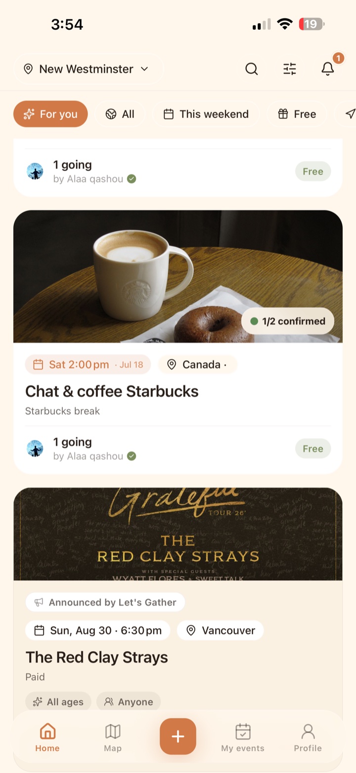 Events feed — New Westminster